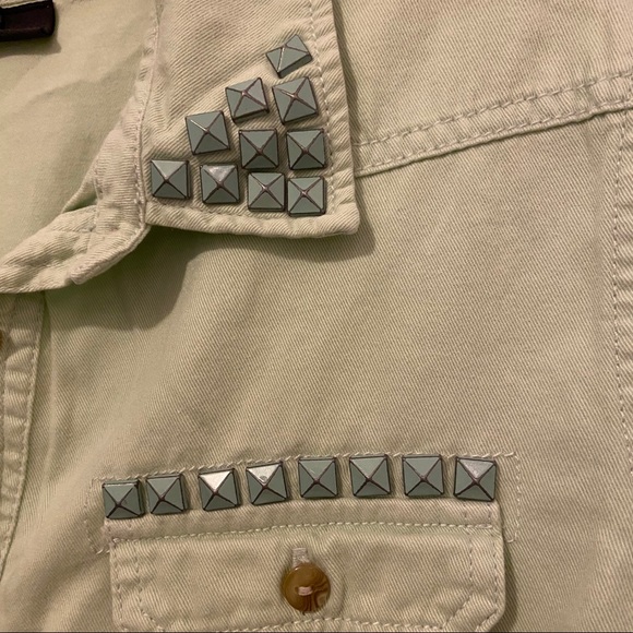 Sparkle & Fade - SeaFoam Green Studded Button Down - Picture 2 of 5